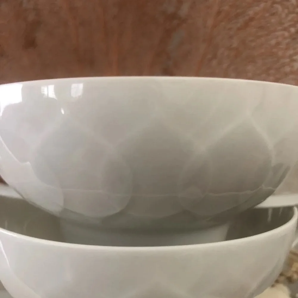 Rosenthal White Lotus Studio Line Handled Bowls. Set of 2 EUC